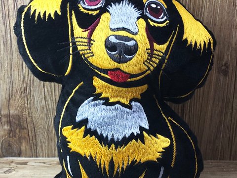 Stickdatei ITH Dackel Waldi für Rahmen 20x30 cm, Maschinenstickdatei