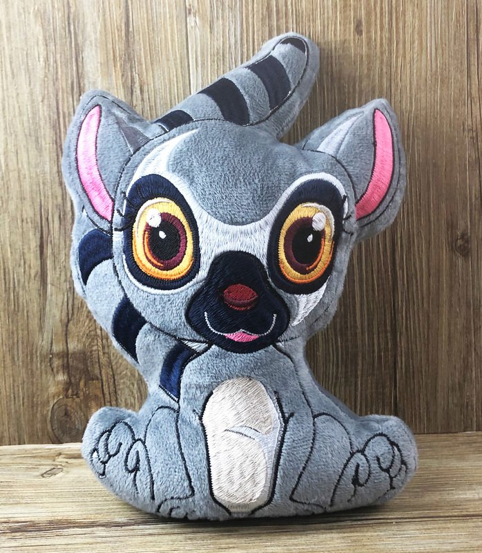 Stickdatei ITH Lemur Julien für Rahmen 20x30 cm, Maschinenstickdatei