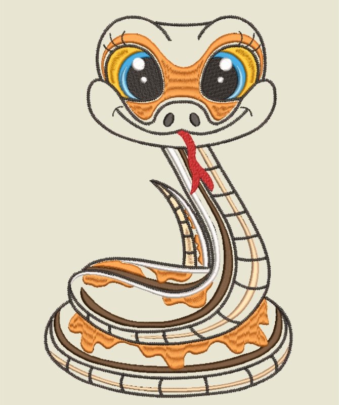 Stickdatei ITH Schlange Sissi für Rahmen 20×30 cm, Maschinenstickdatei