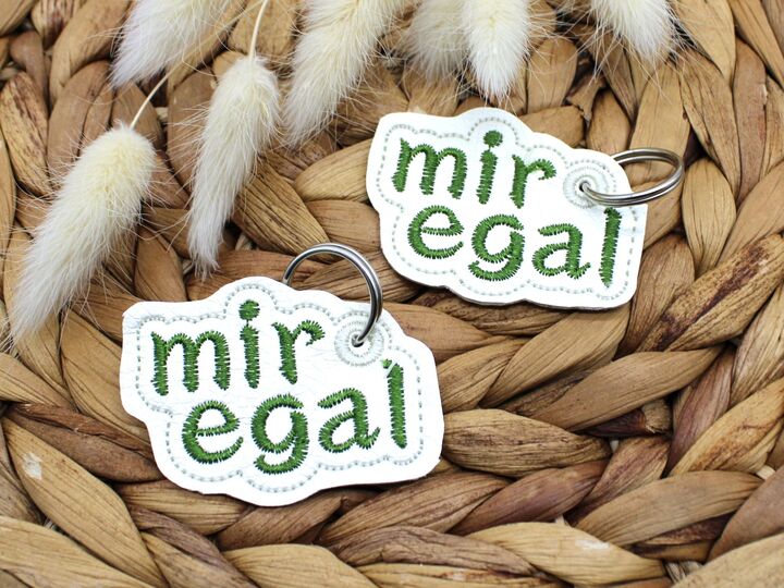 Stickdatei ITH Anhänger mir egal