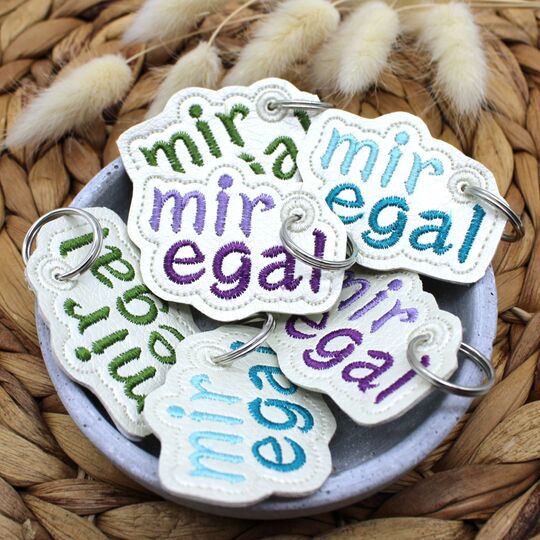 Stickdatei ITH Anhänger mir egal