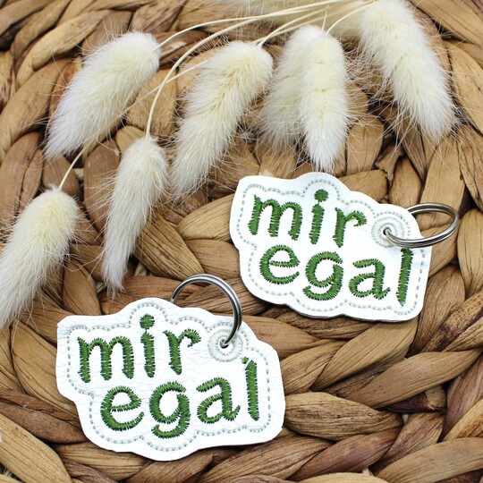 Stickdatei ITH Anhänger mir egal