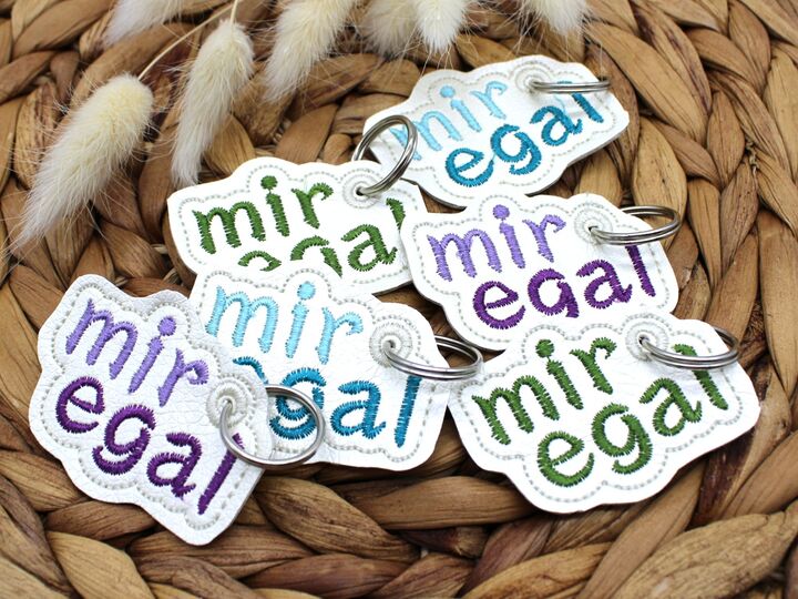 Stickdatei ITH Anhänger mir egal