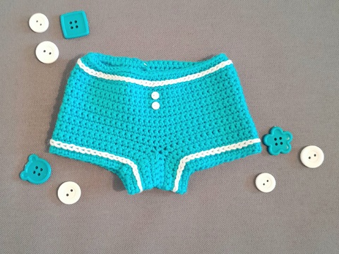 Häkelanleitung Shorts / kurze Hose / Badehose für 42 - 44cm Babypuppen