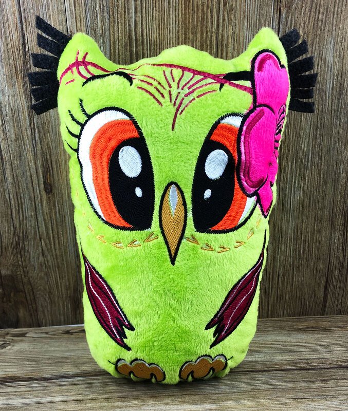 Stickdatei ITH Eule Blume für Rahmen 16×26 cm, Maschinenstickdatei - Bild 2