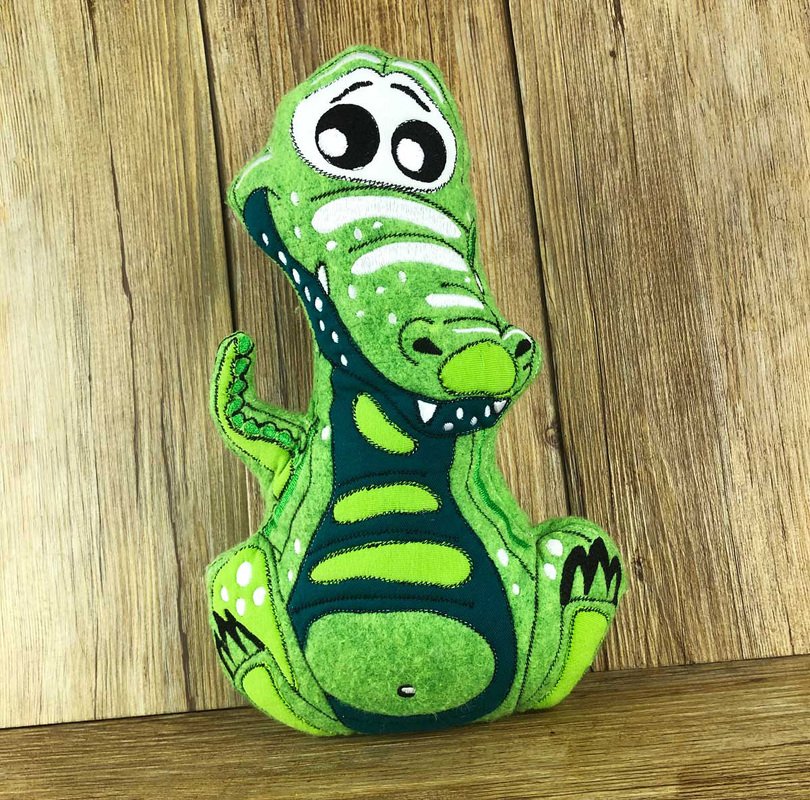 Stickdatei ITH Krokodil Krokolino für 16×26 cm, Maschinenstickdatei