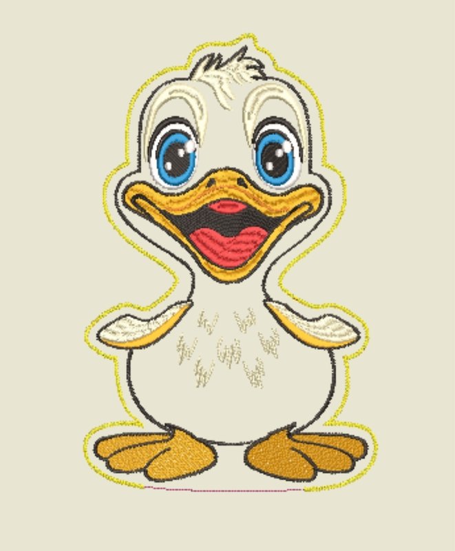 Stickdatei ITH Ente Duggy für Rahmen 16x26 cm, Maschinenstickdatei - Bild 10