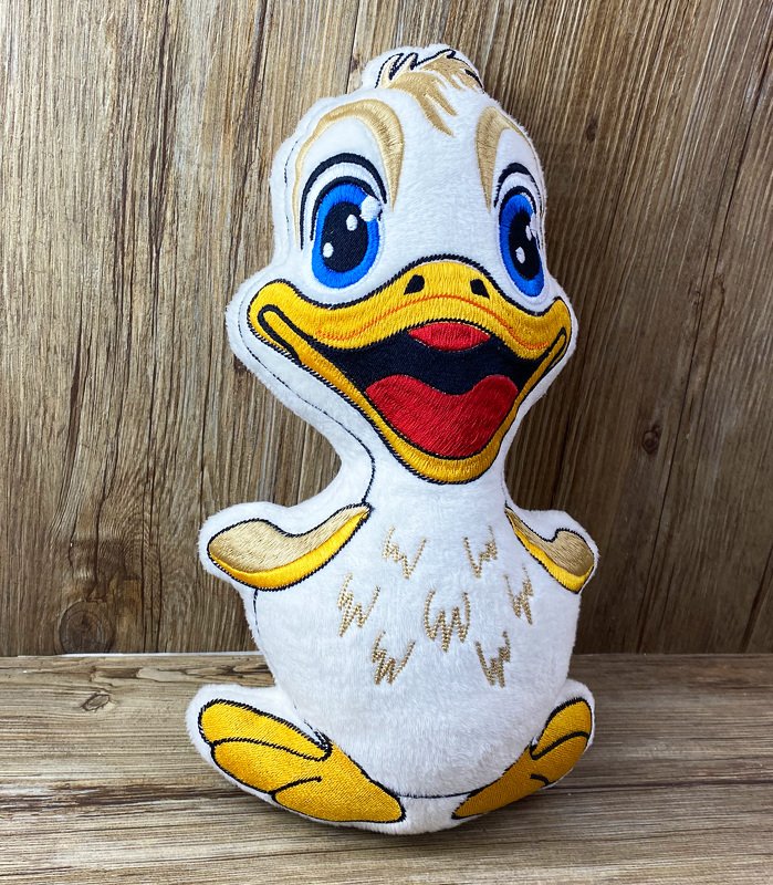 Stickdatei ITH Ente Duggy für Rahmen 16x26 cm, Maschinenstickdatei - Bild 3