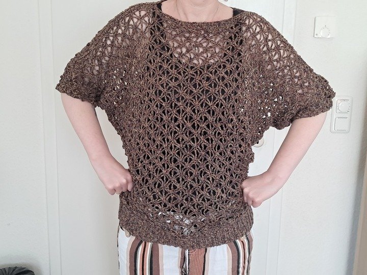 Shirt Velran Lochmustershirt Netzshirt Sommerliches Shirt häkeln Top