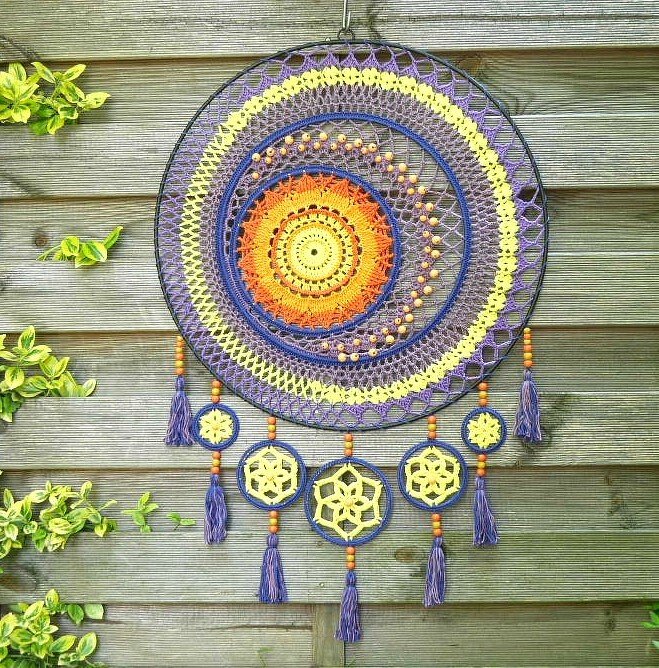 Mandala / Traumfänger "SonneMondSterne" Häkelanleitung - Bild 12