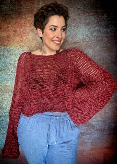 Häkelanleitung Cropshirt "FRÜHLINGSFUNKELN"