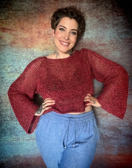 Häkelanleitung Cropshirt "FRÜHLINGSFUNKELN"