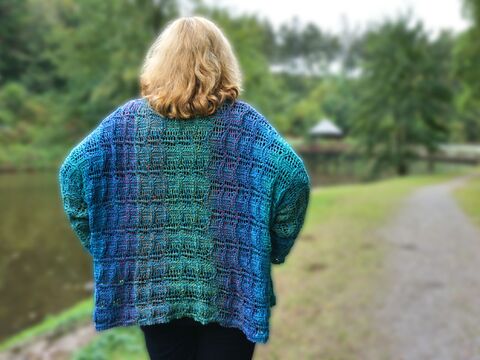 Wellentraum, Lace Pullover in Größe 40 - 58, seitwärts gestrickt