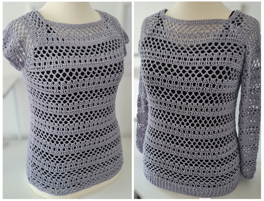 Pullover / Shirt "Schmuckstück" Häkelanleitung RVO jede Größe