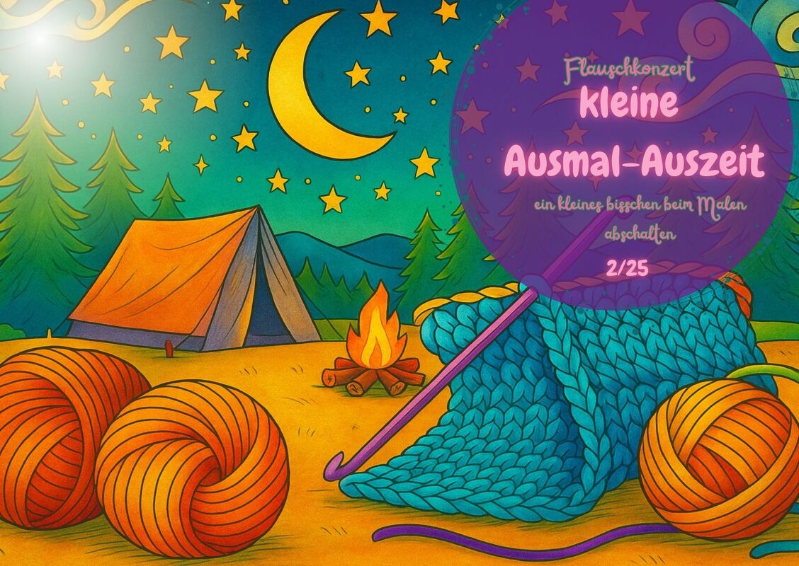 Ausmal-Auszeit - 2/25 - Häkelzeit beim Campen