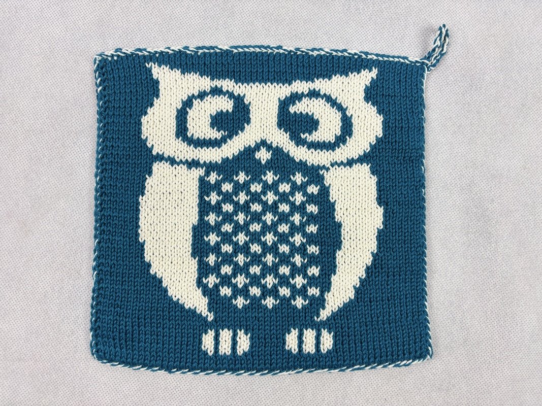 Topflappen Eule Eugen – Eine Double Face Strickanleitung