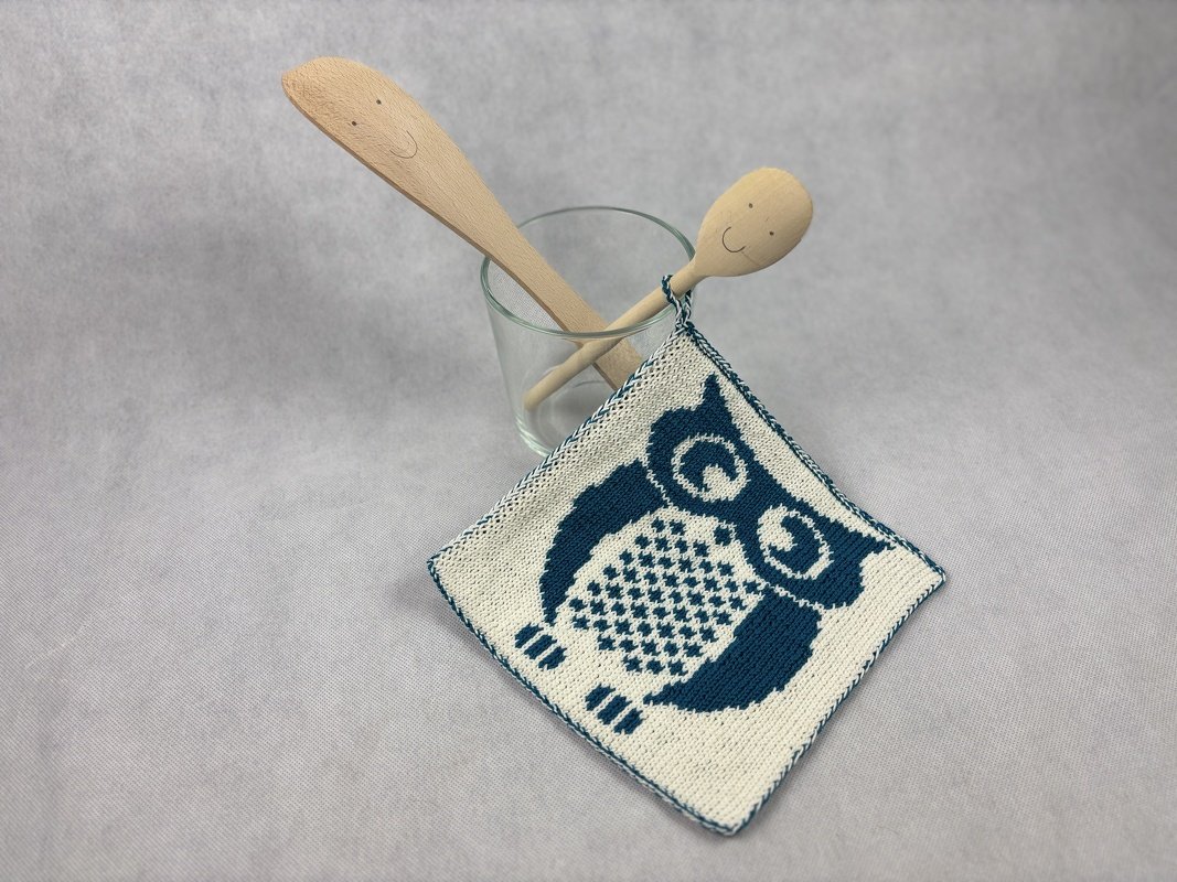 Potholder Owl Eugen – Double Knitting Instructions - Image 6