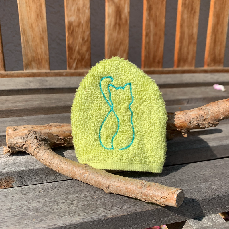 Katzen-Waschlappen M1 Stickdatei ITH 10x10 2025 Waschhandschuh Katze