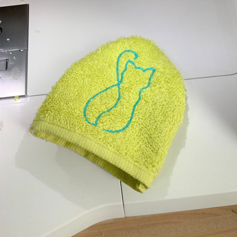 Katzen-Waschlappen M1 Stickdatei ITH 10x10 2025 Waschhandschuh Katze