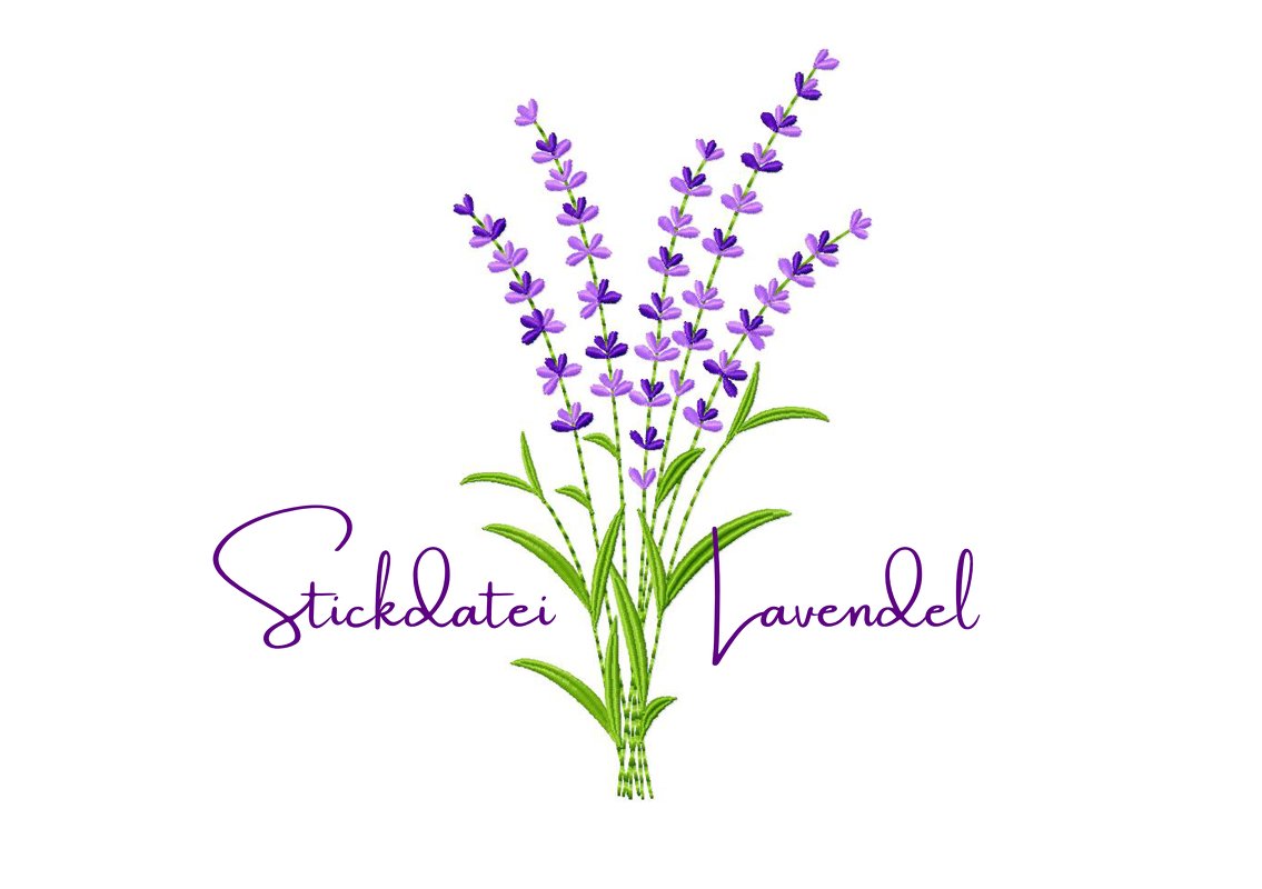 Stickdatei Lavendel, inkl. Schriftzug im Satinstich, Rahmen 13x18 cm (3.60