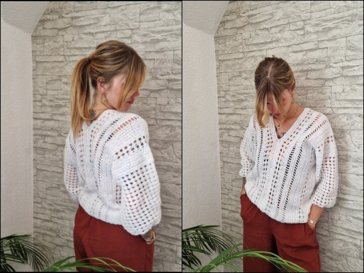 260 Häkelanleitung Pullover Happy Feeling