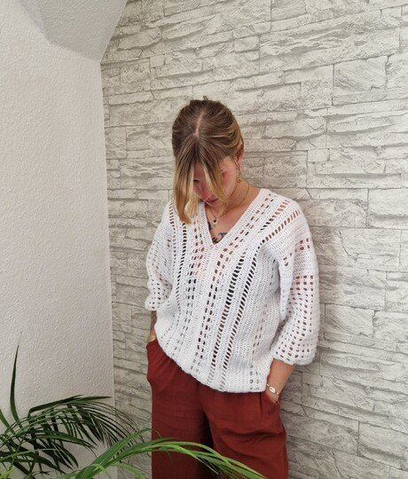 260 Häkelanleitung Pullover Happy Feeling