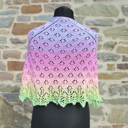Spring Flowers Shawl, Lace Shawl with Flowers and Nupps