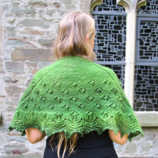 Spring Flowers Shawl, Lace Shawl with Flowers and Nupps