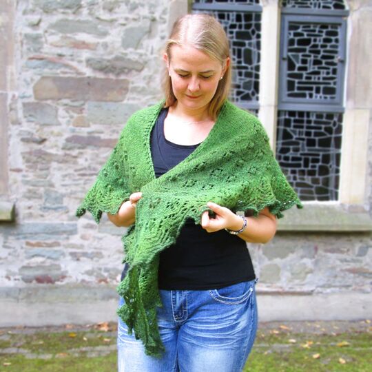 Spring Flowers Shawl, Lace Shawl with Flowers and Nupps