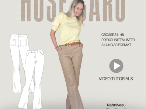 Schnittmuster CARO – Hose mit Taschen & Reißverschluss | Gr. 34–48 (PDF)