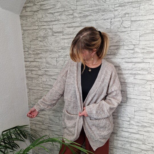 261 Strickanleitung Cardigan Strickjacke Marie Oversize Einheitsgröße 36/44