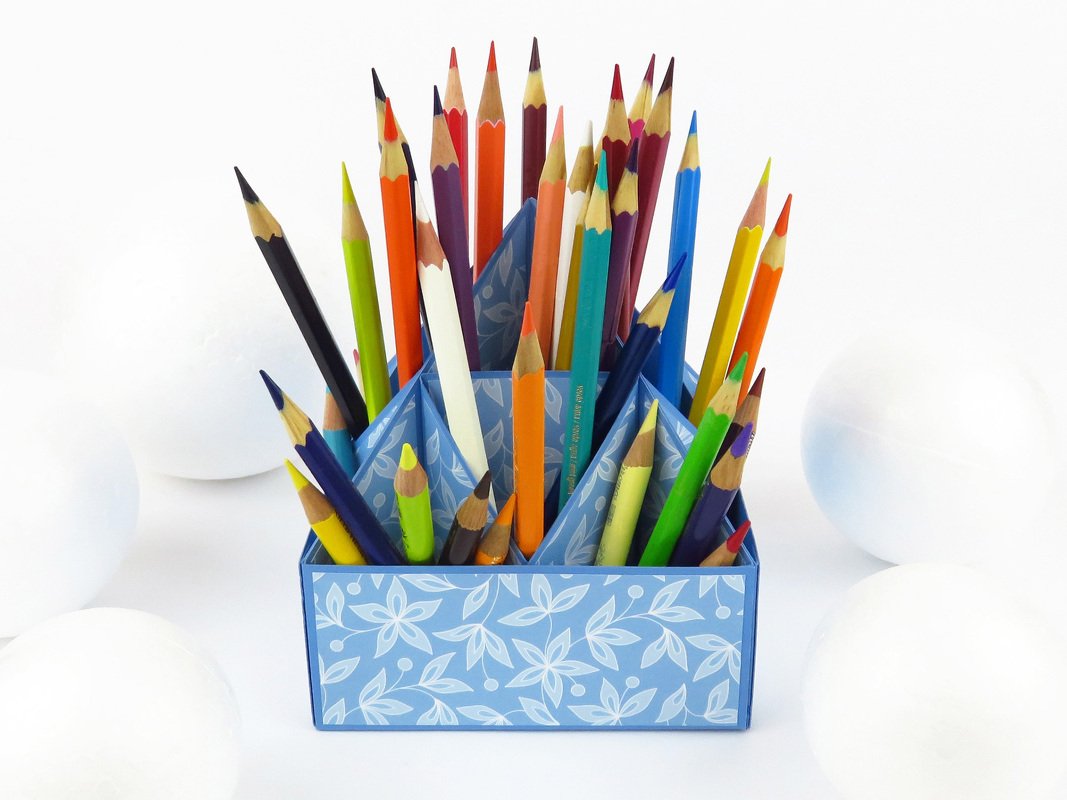 Stiftehalter mit 16 Fächern – Bastelanleitung und Vorlagen - Bild 6