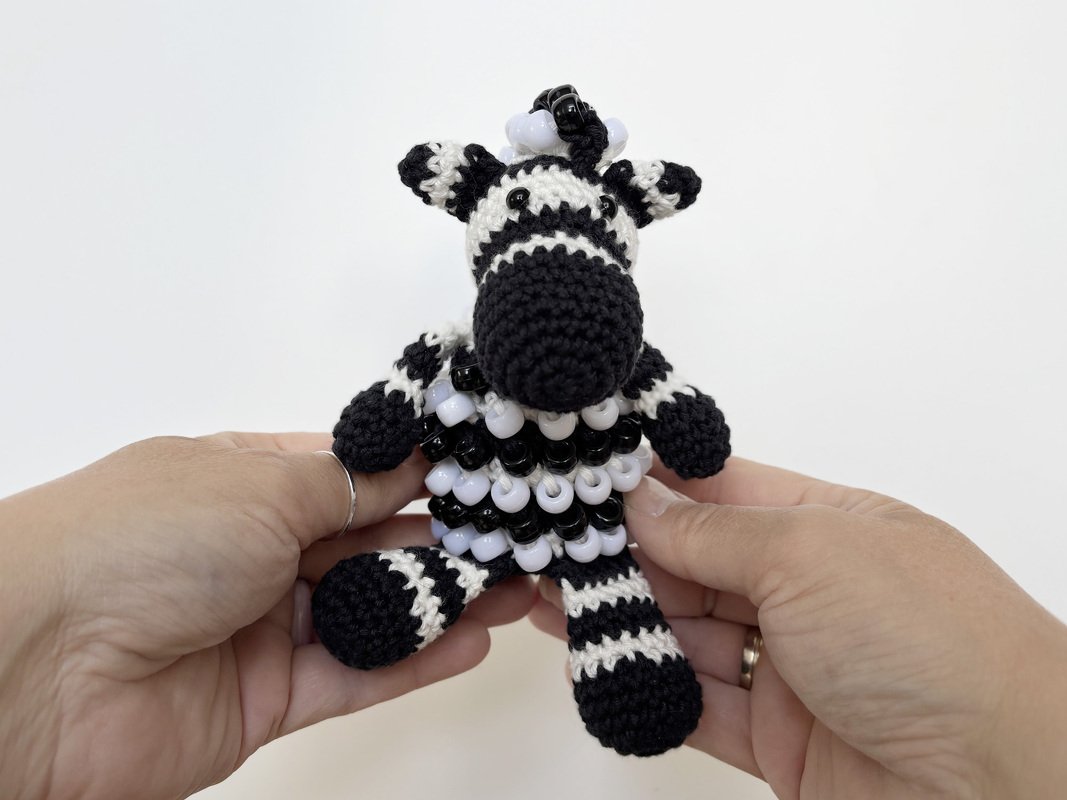 Beaded Fidget Zebra Crochet Pattern, Amigurumi Zebra, Crochet Fidget Toy - Image 7