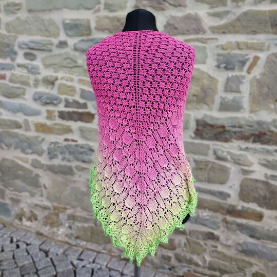 Tulpengarten, Lochmustertuch mit Blumen, PDF Strickanleitung