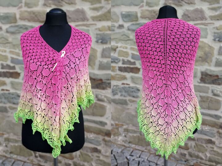 Tulpengarten, Lochmustertuch mit Blumen, PDF Strickanleitung