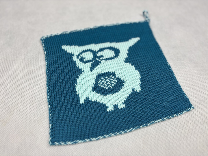 Potholder Owl Eugenia – Double Knitting Instructions