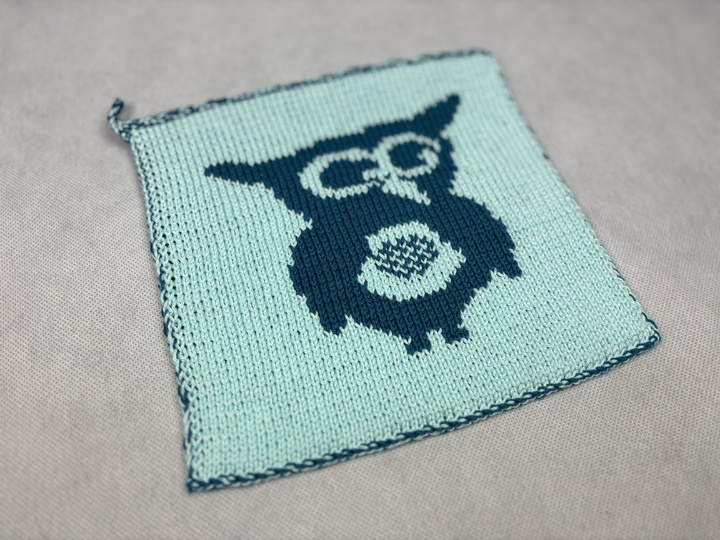 Potholder Owl Eugenia – Double Knitting Instructions
