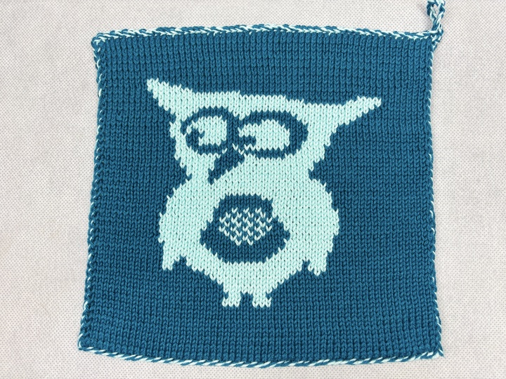 Potholder Owl Eugenia – Double Knitting Instructions