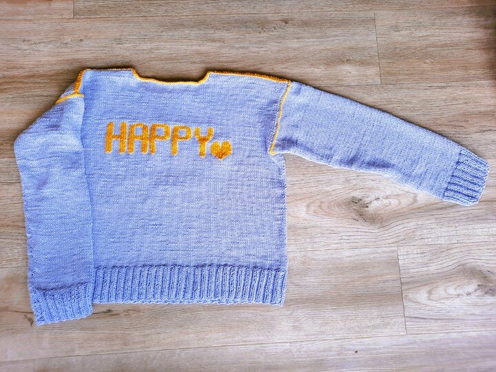 Pullover mit Sonnenmotiv göße 36 bis 42 , Strickanleitung