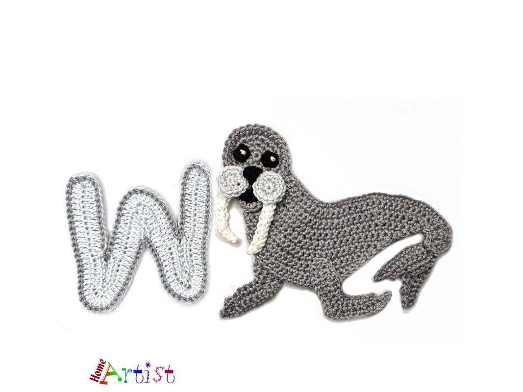 Crochet Animal Alphabet W Walrus - Image 2