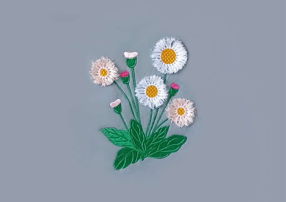 Stickdatei Gänseblümchen Fransen, Daisy, Rahmen 13x18 cm (4.94 x 6.11'') - Bild 7