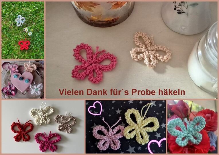 Kleine Deko Schmetterlinge häkeln