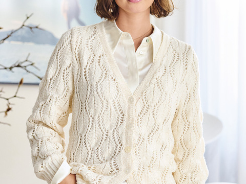 Jacke im Blattmuster