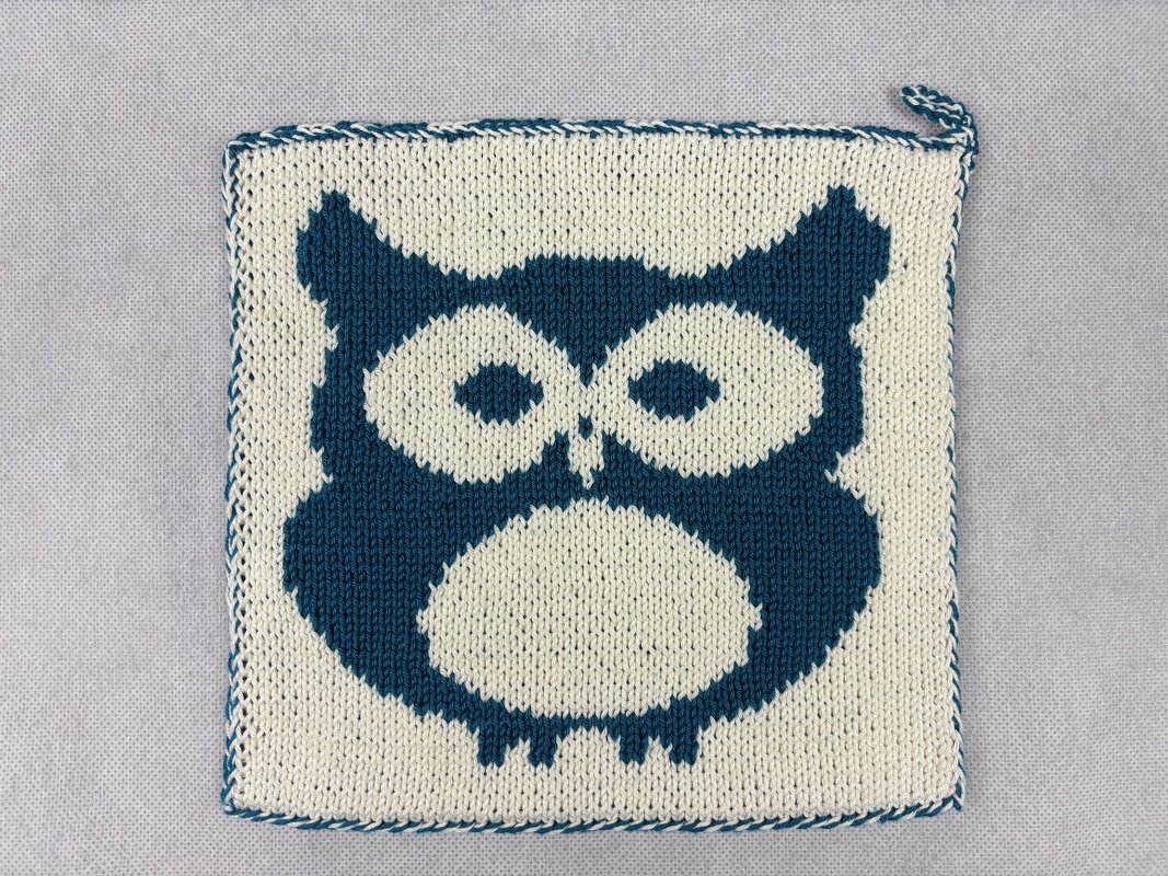 Potholder Owl Trine – Double Knitting Instructions