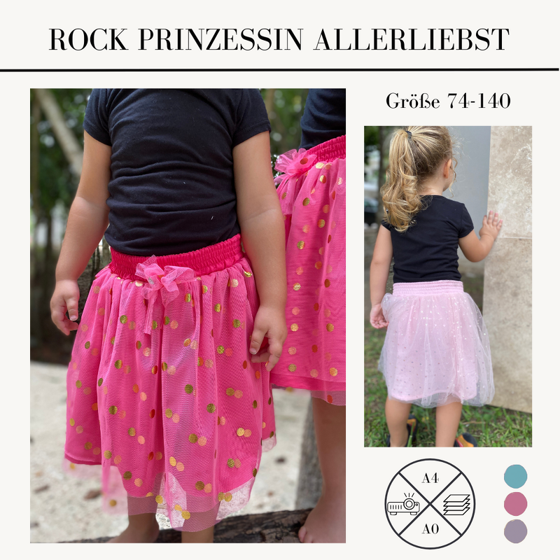 Schnittmuster Rock Prinzessin Allerliebst für Mädchen Gr. 74-140