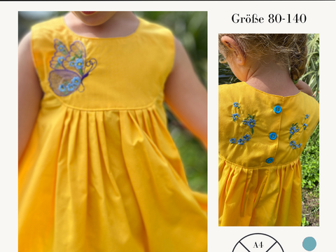 Schnittmuster Sommerkleid, Kleid, Tunika aus Webware Amaia Gr. 80-140