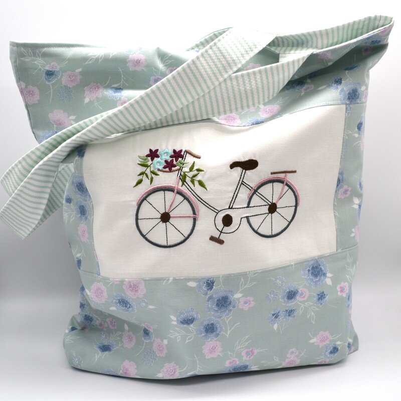 Stickdatei Fahrrad mit Blumen verschiedene Größen - Bild 7