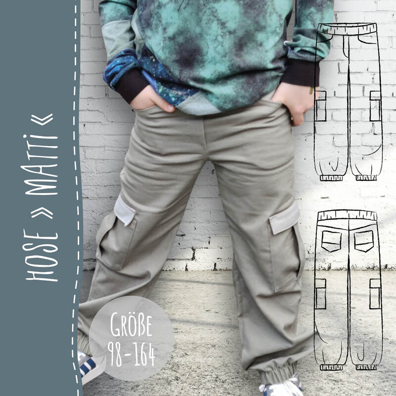 HOSE "MATTI" | Schnittmuster und Anleitung | 3 Weiten | Gr. 98-164