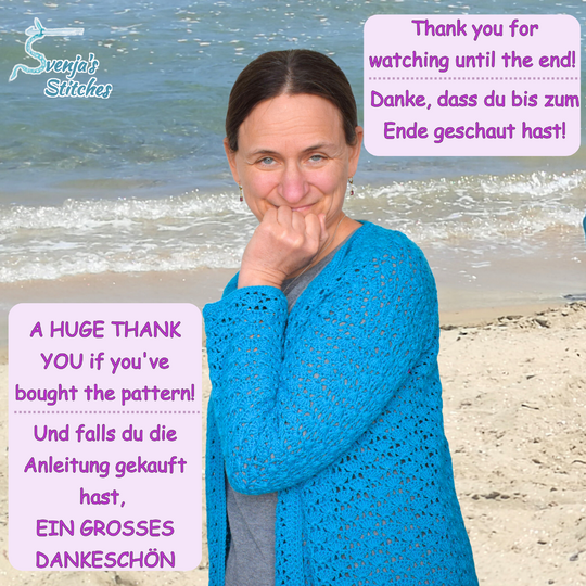 Crochet Cardigan Pattern "Lace Muschel" | Shell Stitch | All Sizes XS-5XL