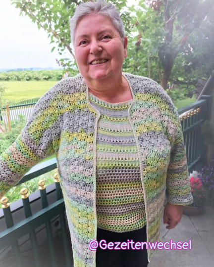Crochet Cardigan Pattern "Lace Muschel" | Shell Stitch | All Sizes XS-5XL